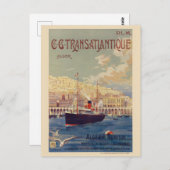 Transatlantique Alger Vintage Poster 1901 ポストカード (正面/裏面)
