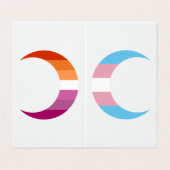 Transbian Pride Crescent Moons Greeting Card 名刺 (外部フラット)