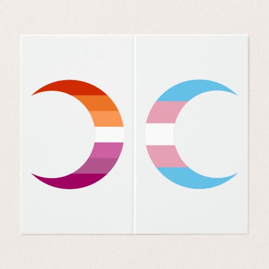 Transbian Pride Crescent Moons Greeting Card 名刺 (外部フラット)