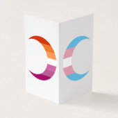Transbian Pride Crescent Moons Greeting Card 名刺 (外部)