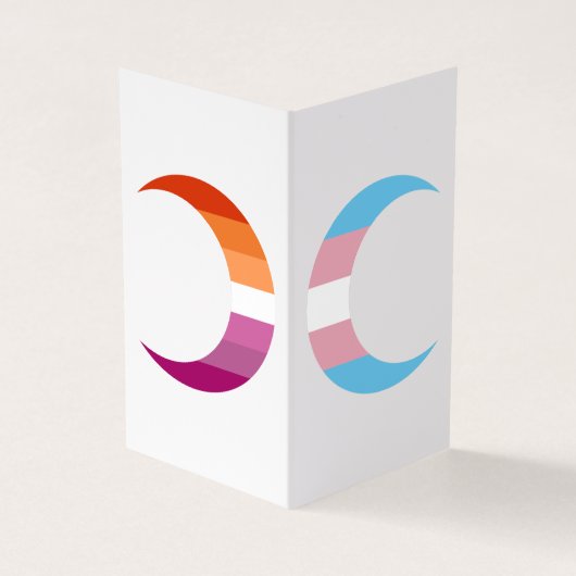 Transbian Pride Crescent Moons Greeting Card 名刺 (外部)