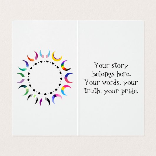 Transbian Pride Crescent Moons Greeting Card 名刺 (内部フラット)