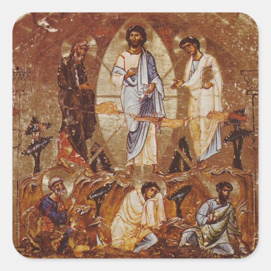 Transfiguration of Christ Orthodox Christian Icon スクエアシール (正面)