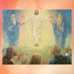 Transfiguration of Jesus Christ, Vintage Religion ジグソーパズル<br><div class="desc">Vintage illustration religious design featuring Jesus Christ and three of his apostles, Peter, James, John, go to a mountain (the Mount of Transfiguration) to pray. On the mountain, Jesus begins to shine with bright rays of light. Then the prophets Moses and Elijah appear next to him and he speaks with...</div>