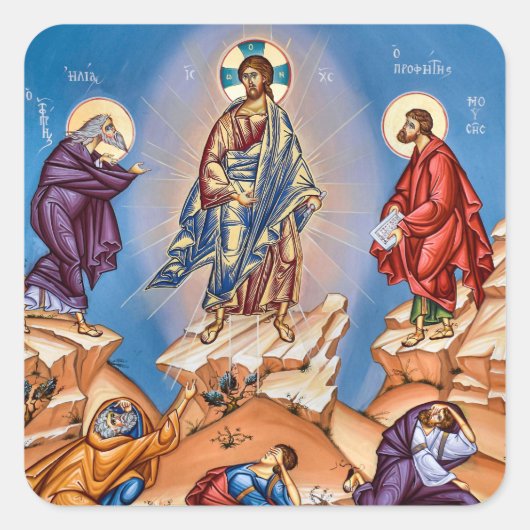 Transfiguration Orthodox Christian Icon スクエアシール (正面)