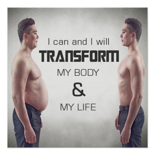 Transform My Body Motivational Poster ポスター (正面)