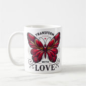 Transform with Love Mug – Crimson Butterfly Gift コーヒーマグカップ (左)
