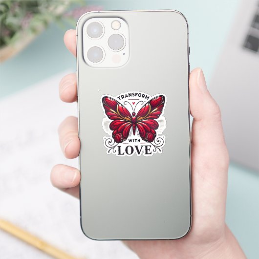 Transform with Love Sticker – Crimson Butterfly Sy シール (スマートフォン)