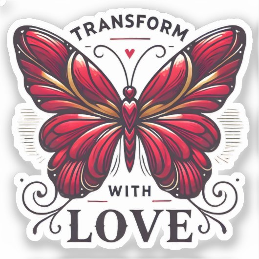 Transform with Love Sticker – Crimson Butterfly Sy シール (正面)