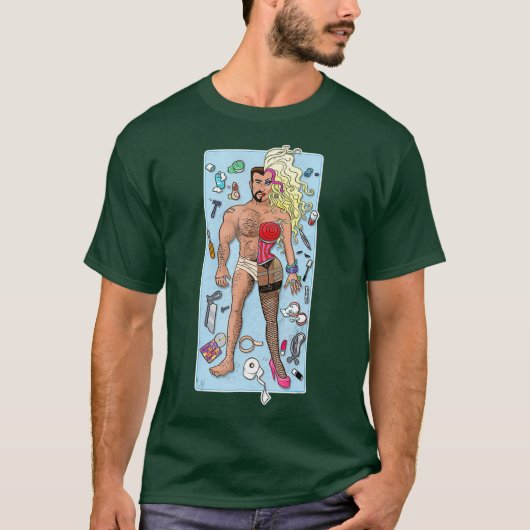 TRANSFORMATION TUESDAYのドラッグクイーンTシャツ Tシャツ (正面)