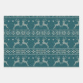 Transformative Teal - Fair Isle - Holiday ラッピングペーパーシート (正面2)
