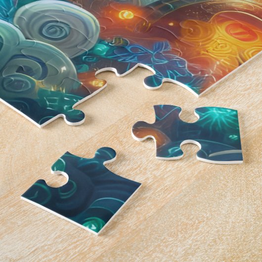 Transformative Teal Horse ジグソーパズル (側面)