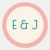 Transformative Teal Modern  Contemporary Wedding ラウンドシール (正面)