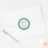 Transformative Teal Modern  Contemporary Wedding ラウンドシール (封筒)