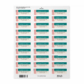 Transformative Teal Modern  Contemporary Wedding ラベル (フルシート)