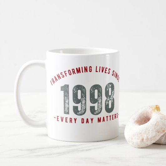 Transforming Lives Since 1998 | Teacher mug | コーヒーマグカップ (ドーナツ)