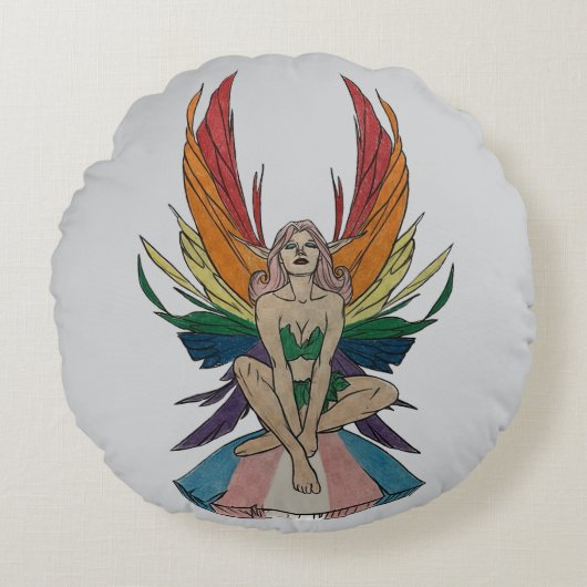 Transgender Faerie  ラウンドクッション (正面)