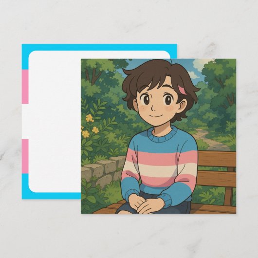 Transgender Flag Anime Person | LGBTQIA+  (正面/裏面)
