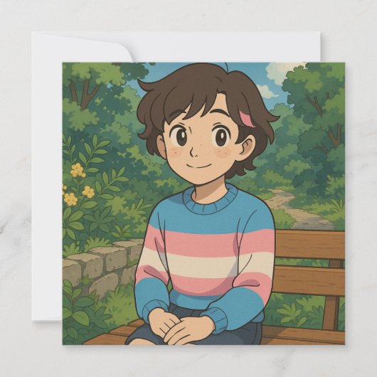 Transgender Flag Anime Person | LGBTQIA+ (正面)