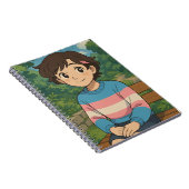 Transgender Flag Anime Person | LGBTQIA+  ノートブック (右側)