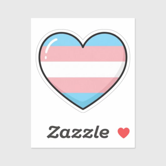Transgender Flag Heart | LGBTQIA+  シール (シート)
