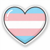 Transgender Flag Heart | LGBTQIA+  シール (正面)