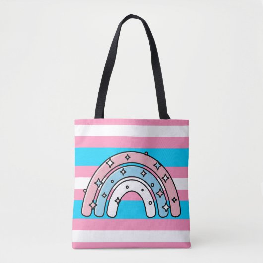 Transgender Flag | LGBTQIA+ Pink, Blue and White トートバッグ (正面)