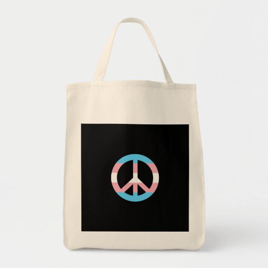 Transgender flag peace sign  トートバッグ (正面)