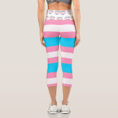 Transgender Flag Pink, White and Blue LGBTQIA+ カプリレギンス (裏面)