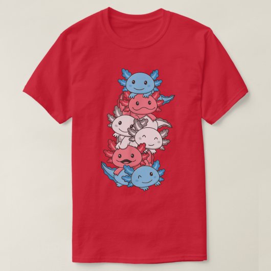 Transgender Flag Trans Pride LGBTQ Aolotl Tシャツ (デザイン正面)