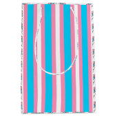  Transgender Hearts, Rainbows and Flag Birthday ミディアムペーパーバッグ (正面)