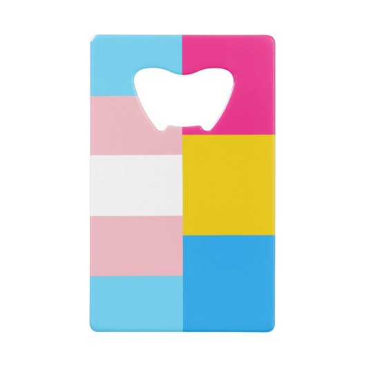 Transgender Pansexual Dual Pride Flag クレジットカード栓抜き (正面)