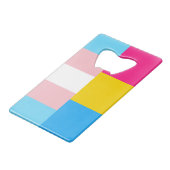 Transgender Pansexual Dual Pride Flag クレジットカード栓抜き (正面アングル)