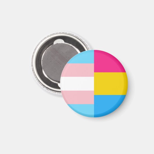 Transgender Pansexual Dual Pride Flag マグネット (正面/裏面)