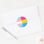 Transgender Pansexual Dual Pride Flag ラウンドシール (封筒)