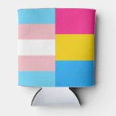 Transgender Pansexual Dual Pride Flag 缶クーラー (正面)