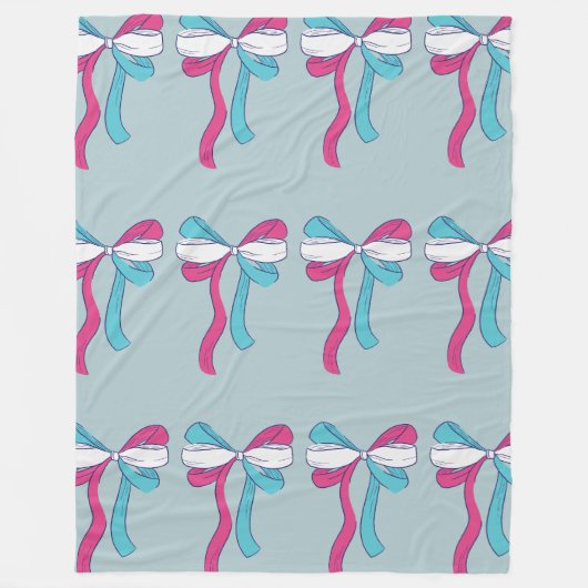 Transgender Pride Bows フリースブランケット (正面)