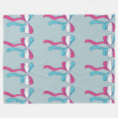 Transgender Pride Bows フリースブランケット (正面(横))