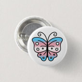 Transgender Pride Butterfly Pin Badge 缶バッジ (正面&裏面)