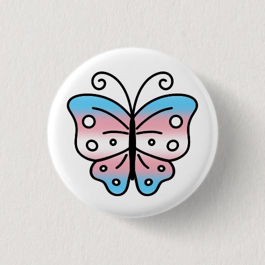 Transgender Pride Butterfly Pin Badge 缶バッジ (正面)
