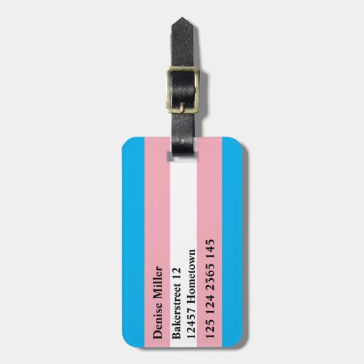 Transgender Pride Flag ラゲッジタグ (正面縦)