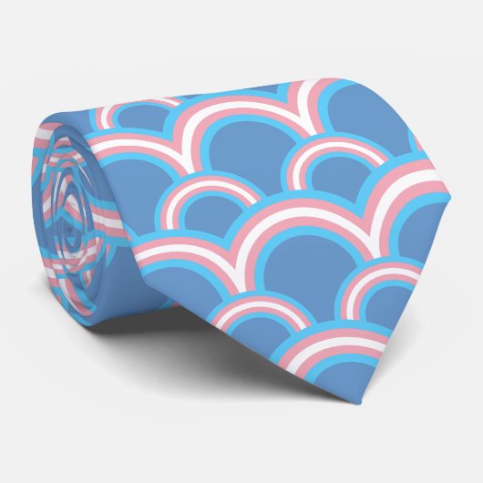 Transgender pride flag / blue rainbow pattern ネクタイ (ロール)