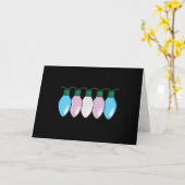 Transgender Pride Flag Christmas Lights カード (黄色い花)