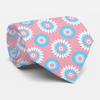 Transgender pride flag / pink flower pattern ネクタイ