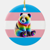 Transgender Pride Flag with Rainbow Panda セラミックオーナメント (裏面)