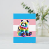 Transgender Pride Flag with Rainbow Panda ポストカード (スタンド正面)