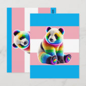 Transgender Pride Flag with Rainbow Panda ポストカード (正面/裏面)