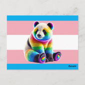 Transgender Pride Flag with Rainbow Panda ポストカード (裏面)