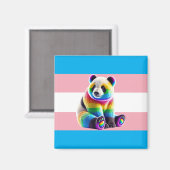 Transgender Pride Flag with Rainbow Panda マグネット (正面/裏面)