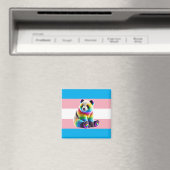 Transgender Pride Flag with Rainbow Panda マグネット (インサイチュ (食洗機))